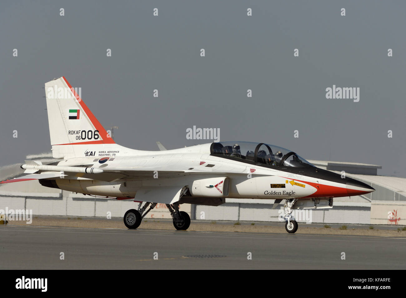 Corea del Sur - Fuerza Aérea RoKAF KAI T-50 Golden Eagle de rodadura en el Dubai AirShow 2007 Foto de stock