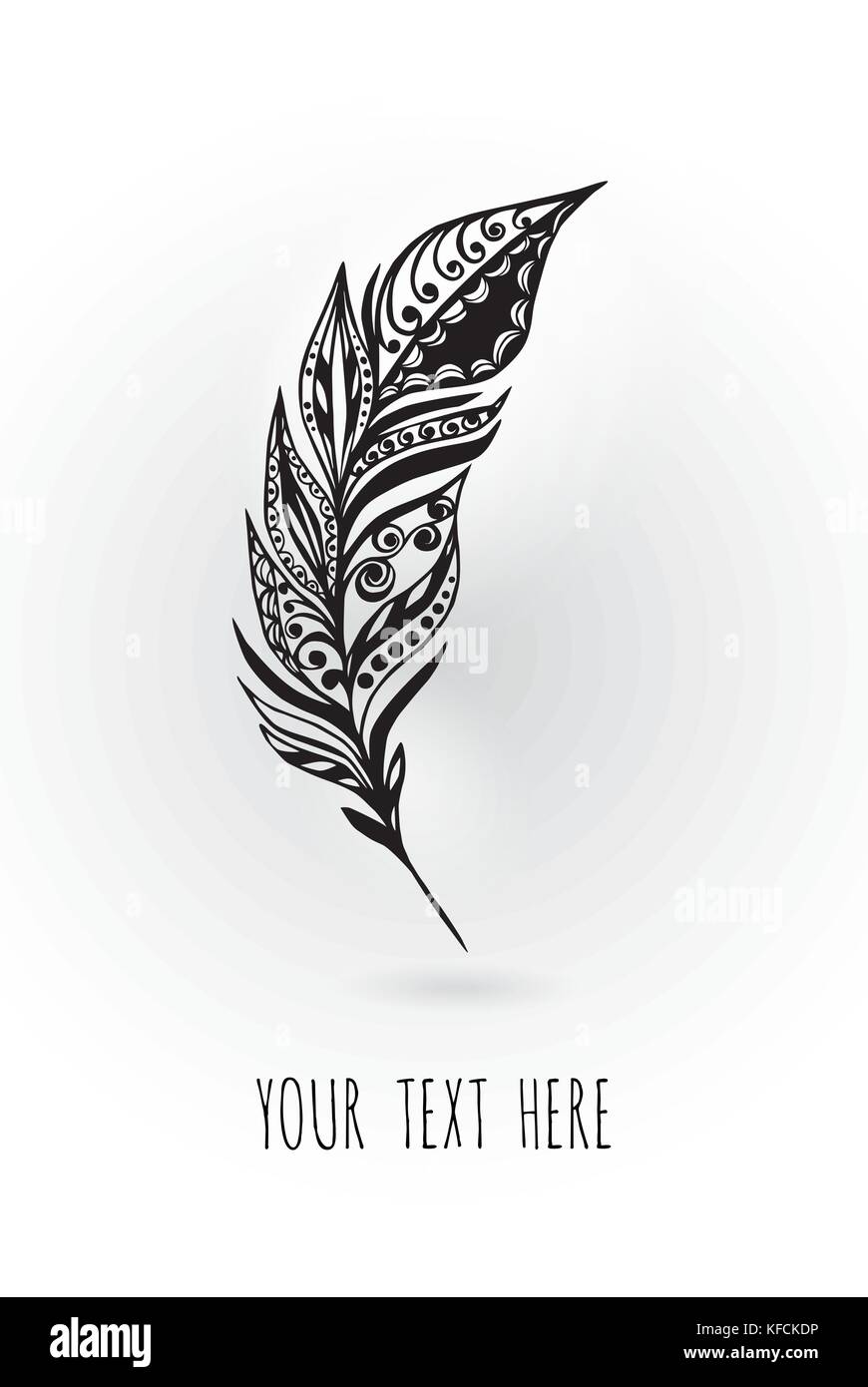 Belleza de plumas de pavo  a mano ilustración. eps10 Imagen  Vector de stock - Alamy