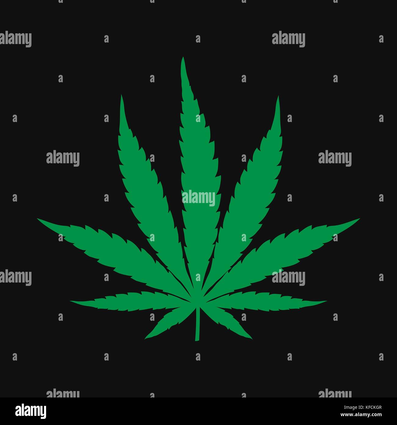 Hoja De Cannabis Ilustracion Vectorial Planta Verde Aislado En Negro Dibujo Silueta De Marihuana Medicinal Imagen Vector De Stock Alamy