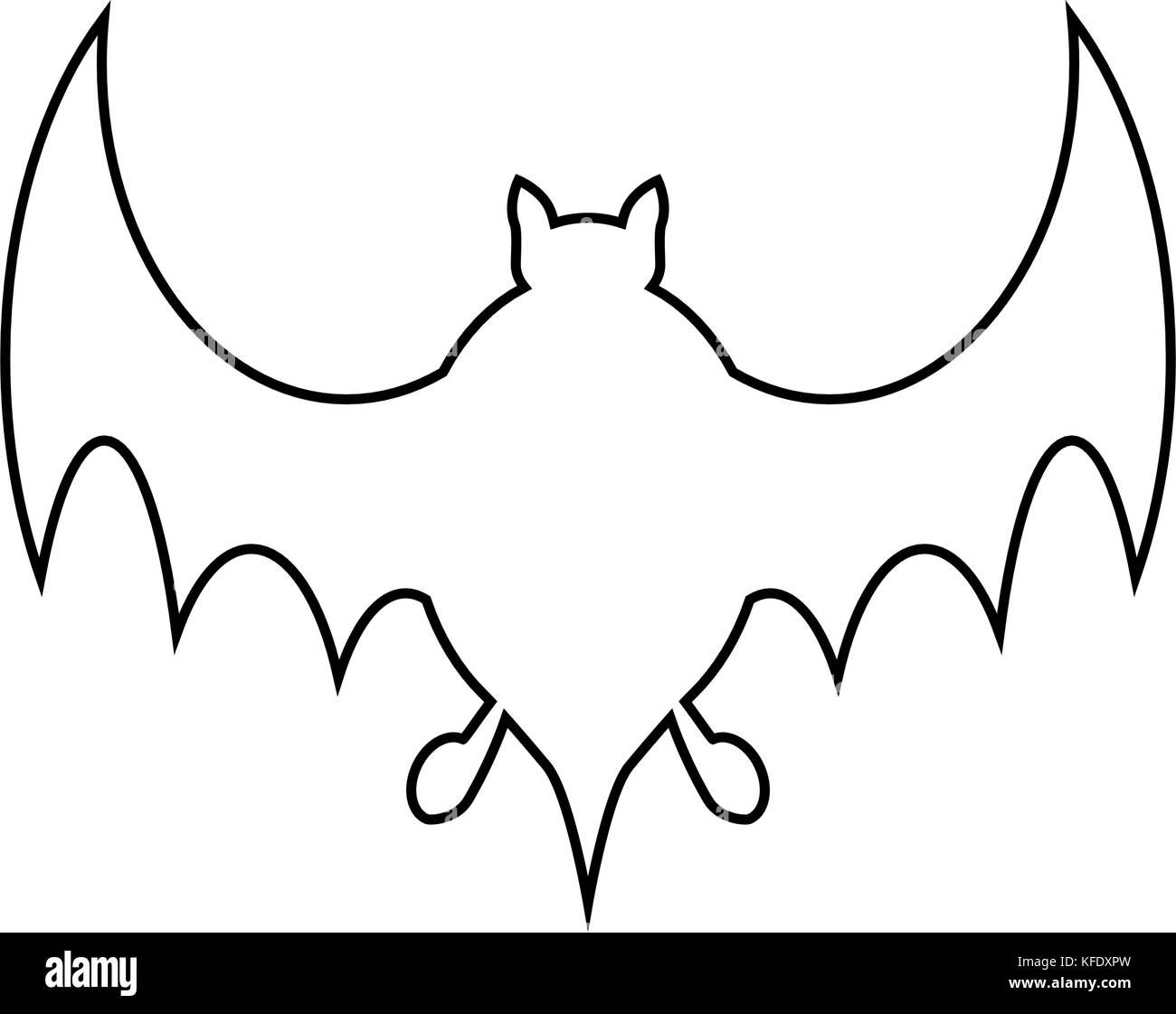 Halloween bat esquema de diseño vectorial aislado sobre fondo blanco Imagen  Vector de stock - Alamy