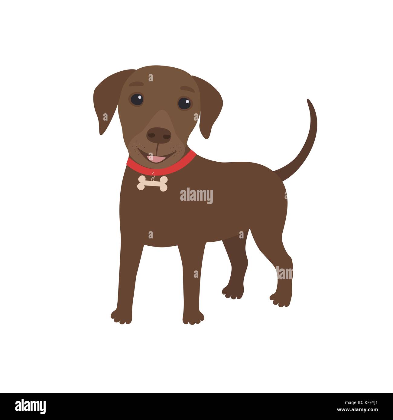 Personaje de dibujos animados de perro labrador marrón feliz Imagen Vector  de stock - Alamy