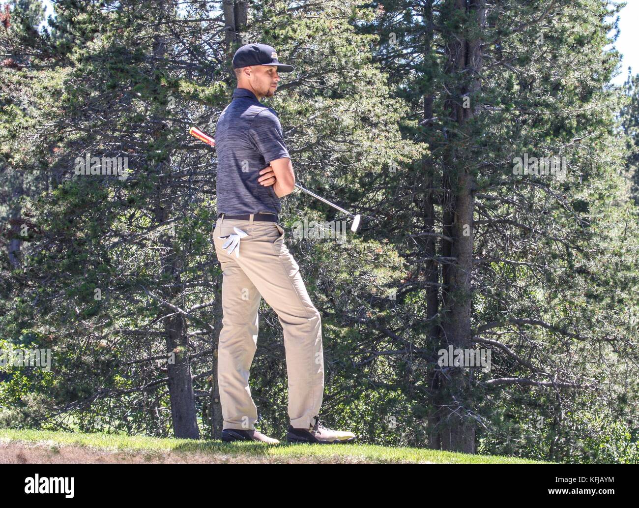 Stephen curry en torneo de golf en South Lake Tahoe. Foto de stock