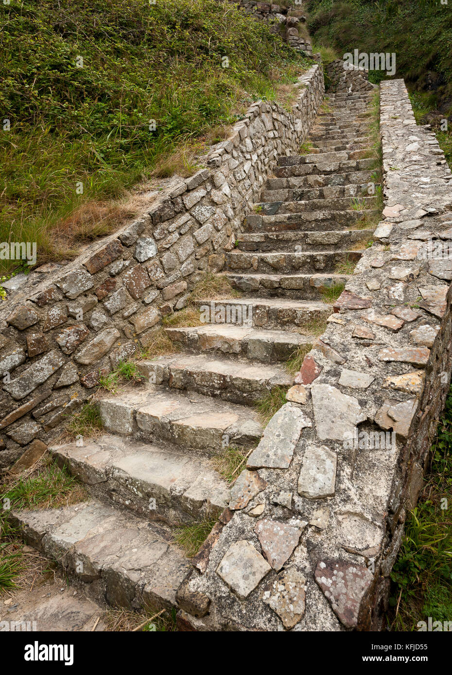 Pacífico a la deriva Gran cantidad de Escalera de piedra que conduce una verde colina Fotografía de stock - Alamy