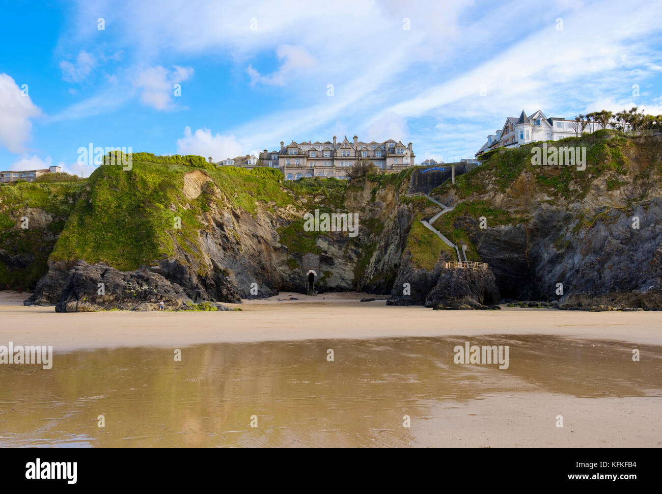 El hotel victoria, Newquay, Cornwall, Inglaterra, Gran Bretaña Foto de stock