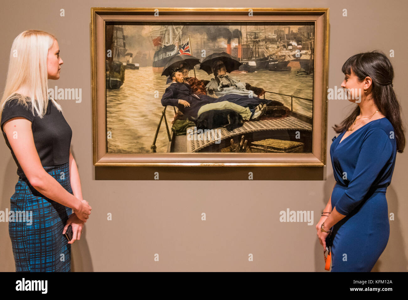 Londres, Reino Unido. 30 Oct, 2017. La EY: exposiciones impresionistas en Londres, los artistas franceses en el exilio (1870-1904) en la Tate Britain. Reúne más de 100 obras de artistas impresionistas en la primera gran exposición de trazar las historias de artistas franceses que buscaron refugio en Gran Bretaña durante la Guerra Franco-Prusiana. La exposición estará abierta al público desde el 2 de noviembre de 2017 - 29 de abril de 2018. Crédito: Guy Bell/Alamy Live News Foto de stock