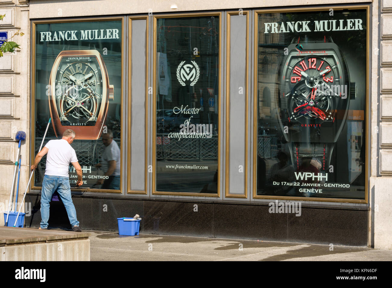 Ginebra, Suiza - 29 de agosto. Square Belair, la tienda de un gran fabricante de relojes suiza Foto de stock
