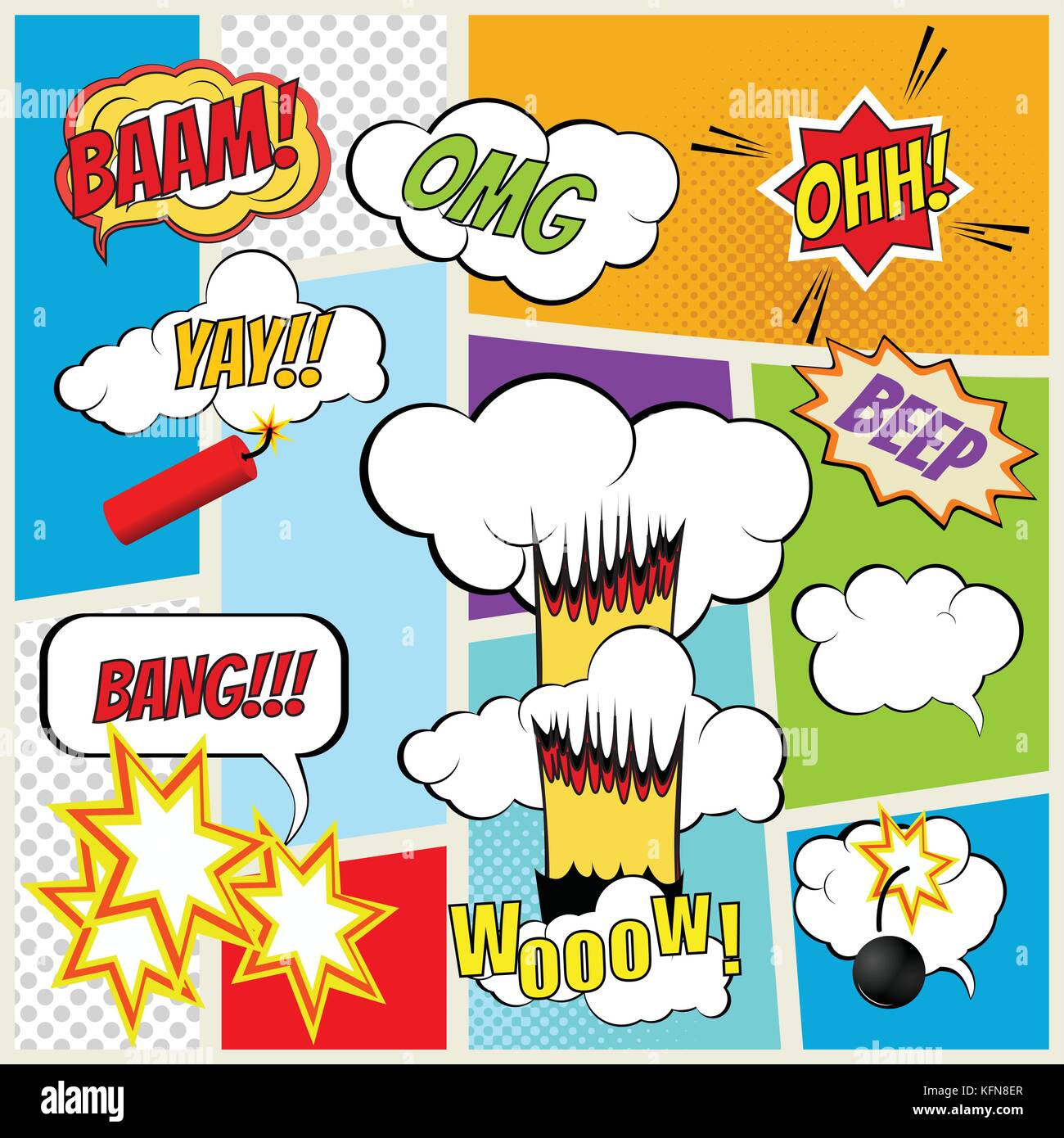 Explosión Del Cómic Elementos Vectoriales Color Símbolos Vectoriales Imagen Vector De Stock Alamy 4754