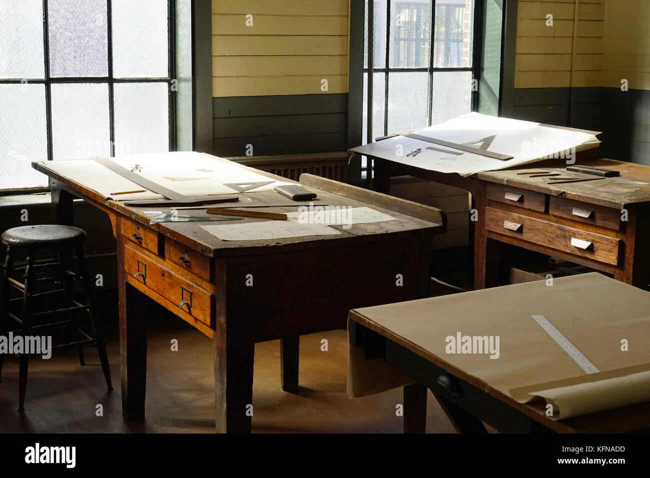 Sala de redacción en el Parque Histórico Nacional Thomas Edison.West Orange.New Jersey.USA Foto de stock