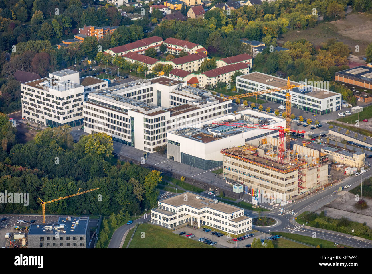 Universidad de Ciencias de la Salud, Bochum, Bochum, Ruhr área, Renania del Norte-Westfalia, Alemania, Europa, Vista aérea, aérea, fotografía aérea, pho aéreo Foto de stock