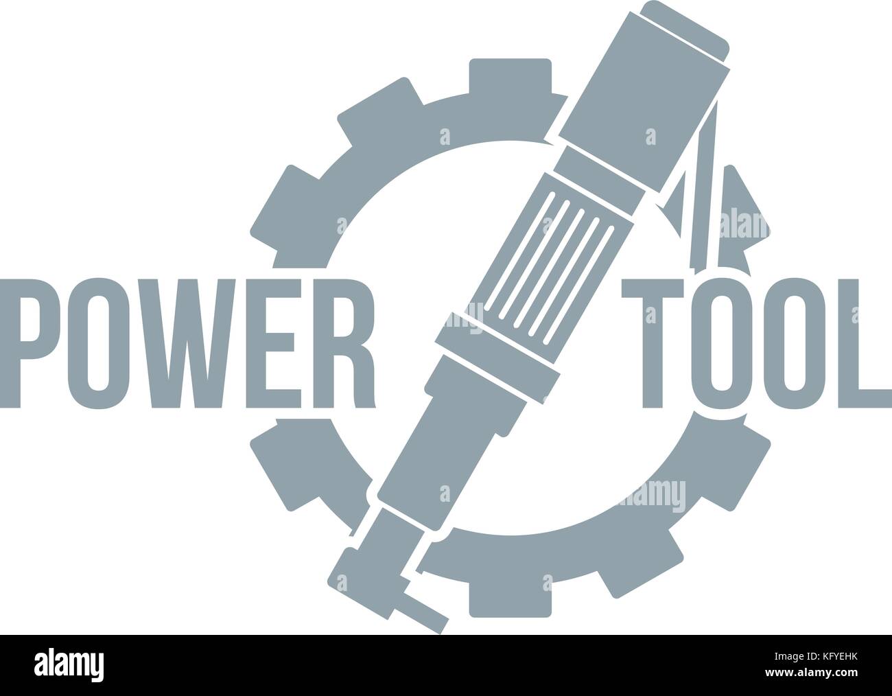 Logotipo de fábrica de herramientas eléctricas, sencillo estilo gris Imagen  Vector de stock - Alamy