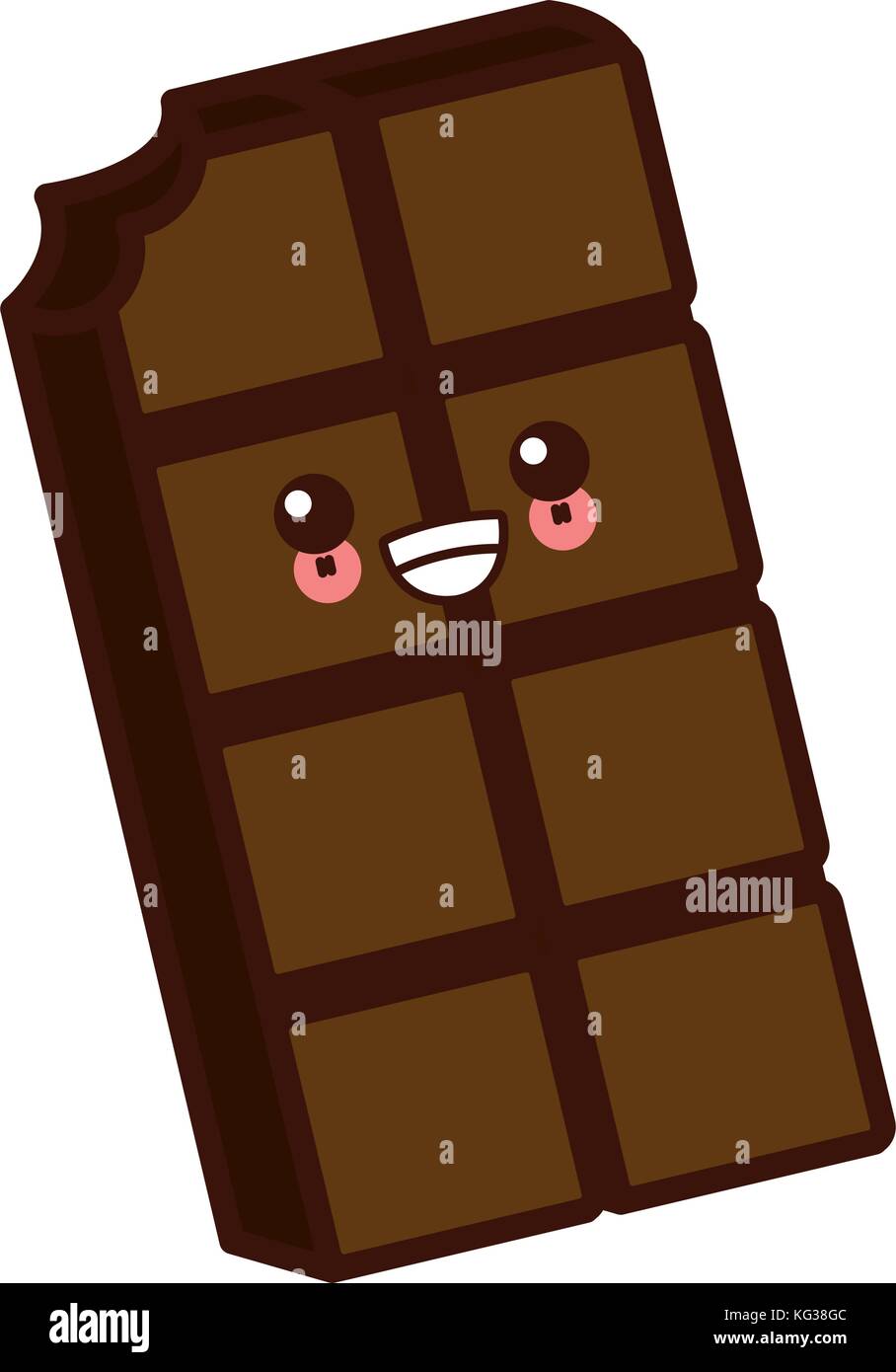Delicioso chocolate bar cute kawaii cartoon Imagen Vector de stock - Alamy