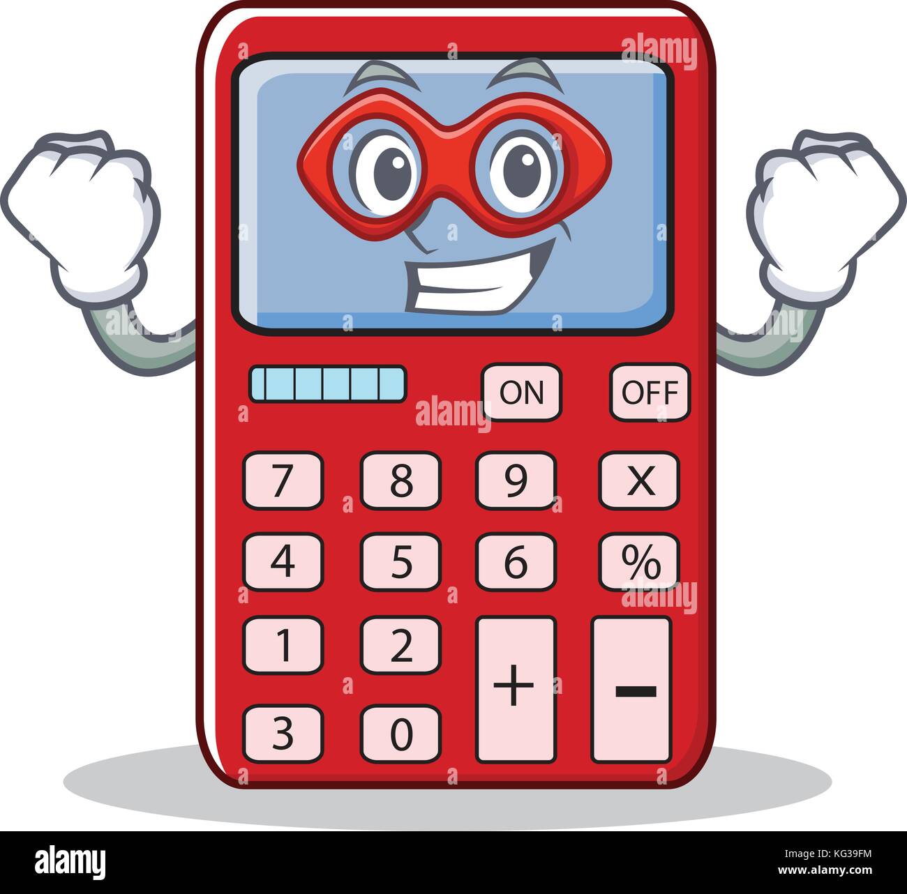 Super Hero calculadora cute cartoon character Imagen Vector de stock - Alamy