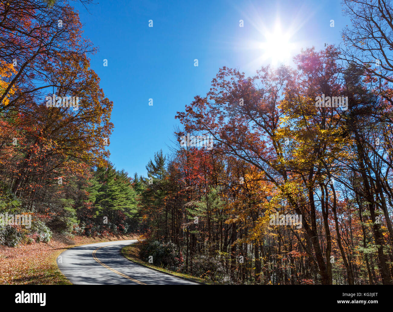 Profunda Separación, Blue Ridge Parkway, Carolina del Norte, EE.UU. Foto de stock