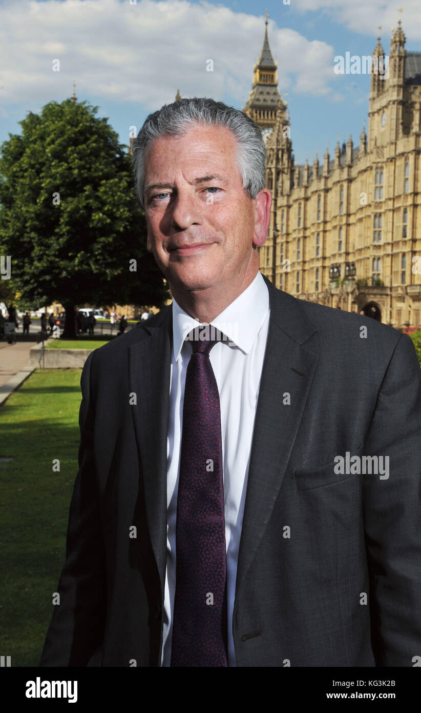 Mike Thornton, Liberal Demócrata MP fotografiado fuera de las Casas del Parlamento, en Westminster, Londres. Foto por Michael Walter/Troika Foto de stock