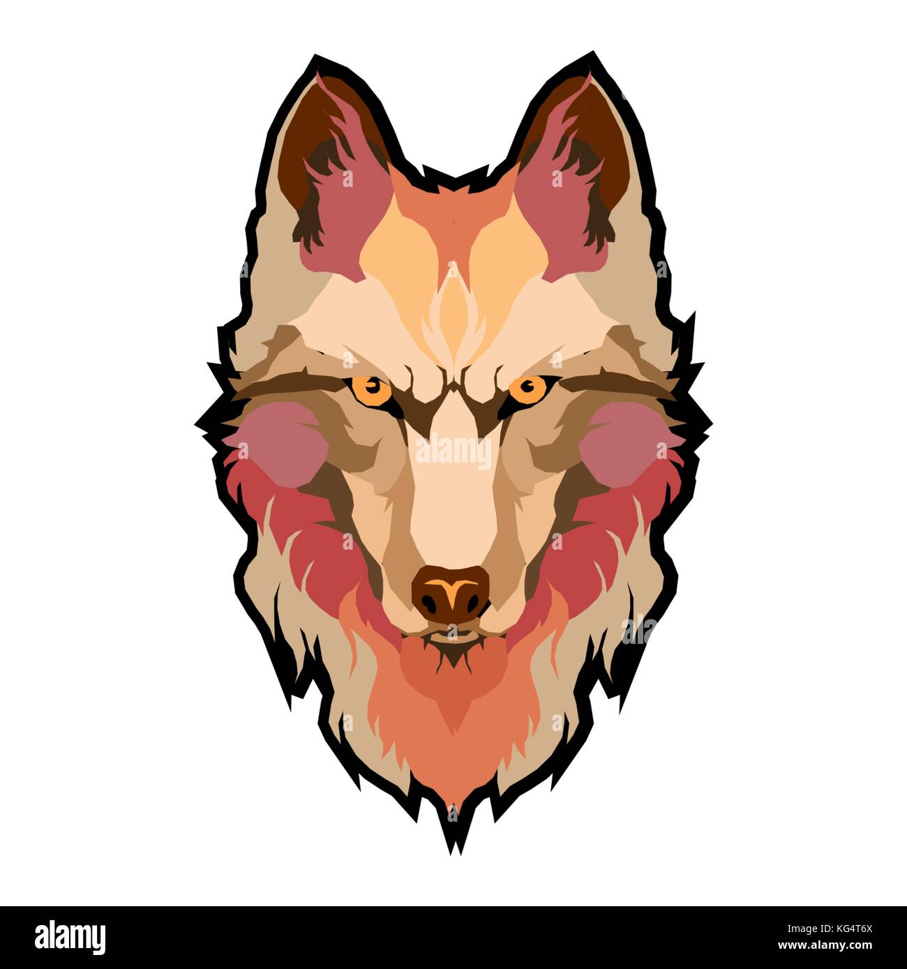 Lobos head low poly geométricas estilo de diseño plano poligonal elemento logo y mascota de la empresa moderna ilustración vectorial Ilustración del Vector