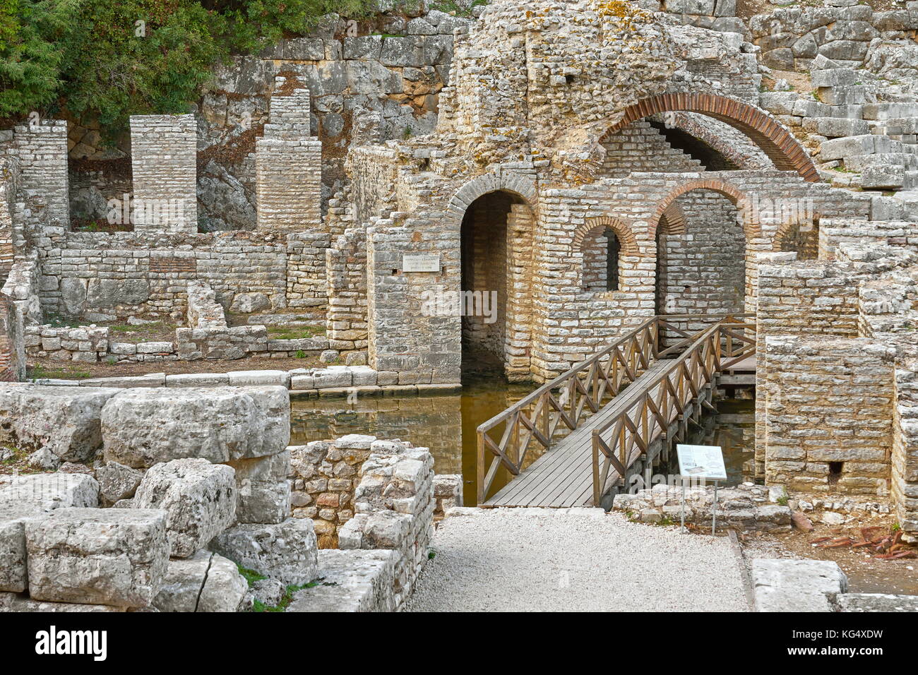 Ruinas arqueológicas en el Parque Nacional de Butrint, Albania, la UNESCO Foto de stock