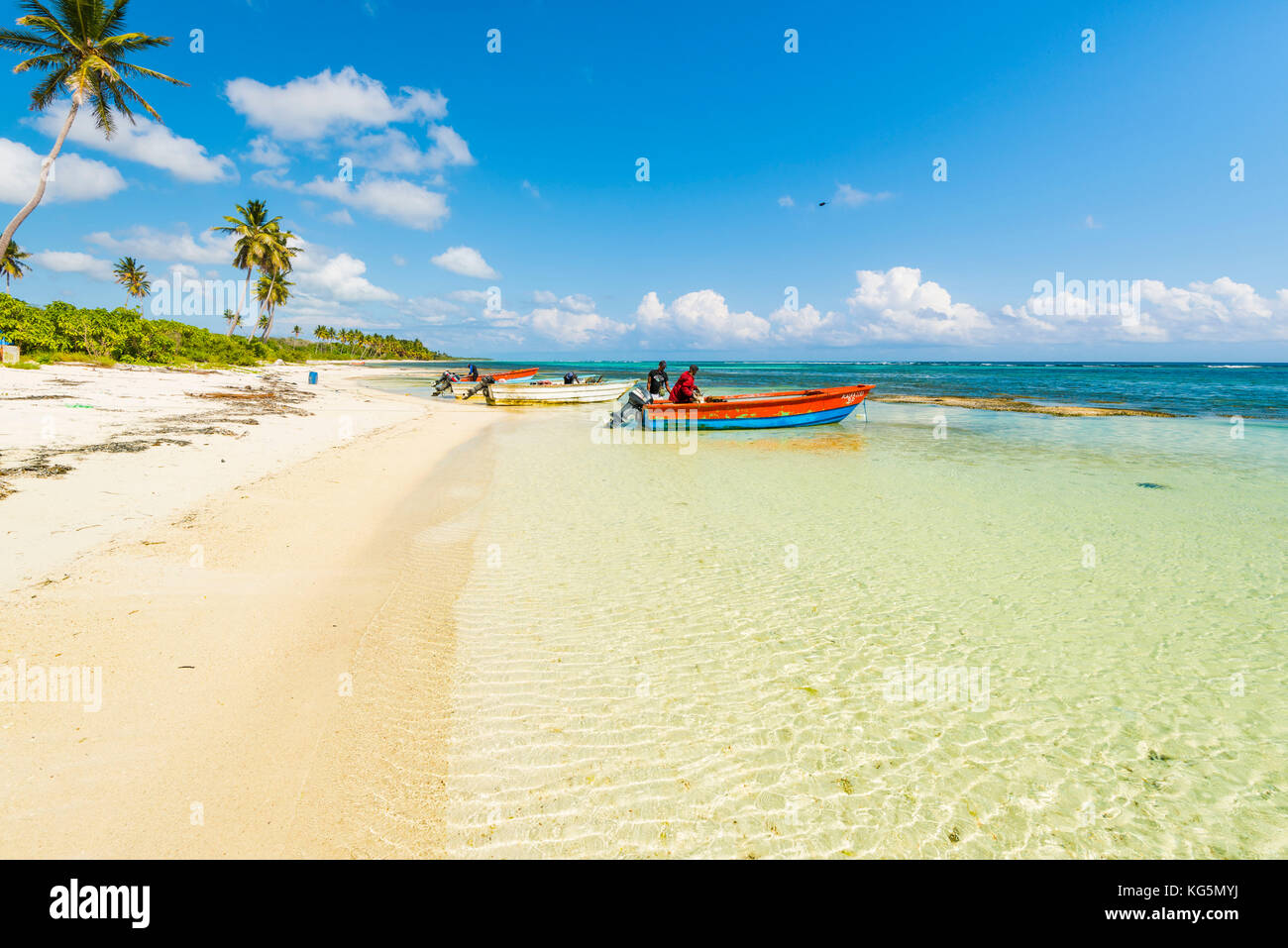 Mano Juan, Isla Saona, East National Park (Parque Nacional del Este), en la República Dominicana, Mar Caribe. Foto de stock