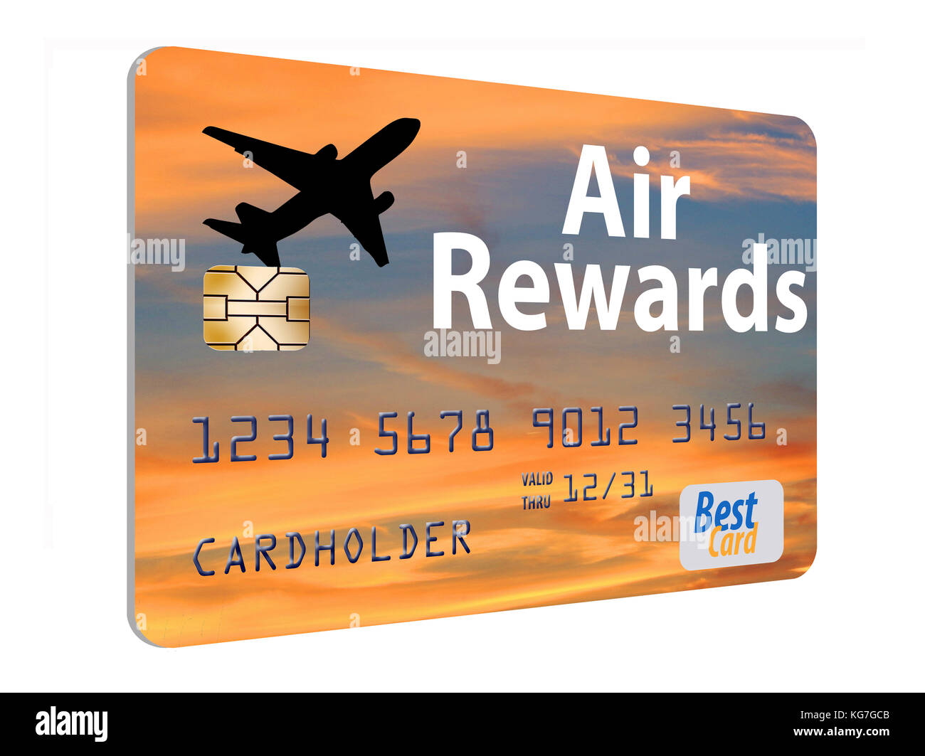 Millas aéreas y tarjeta de crédito de premios. Foto de stock