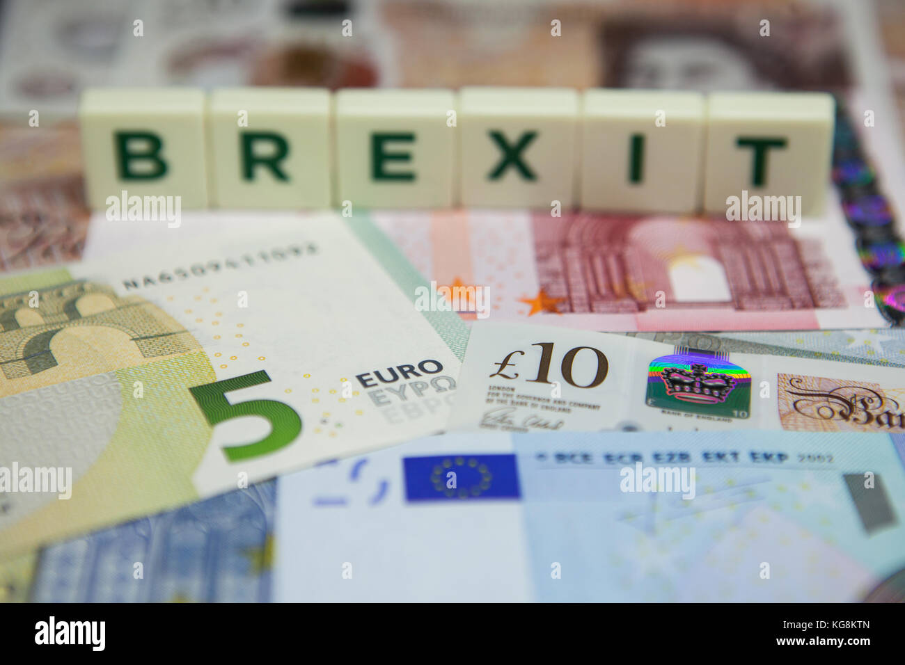 Brexit y billetes de banco Foto de stock