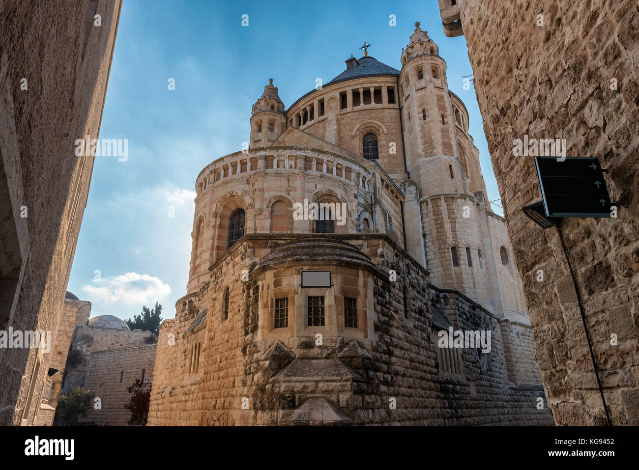 Dormición Abadía e Iglesia en el monte Sión en Jerusalén, Israel. Foto de stock