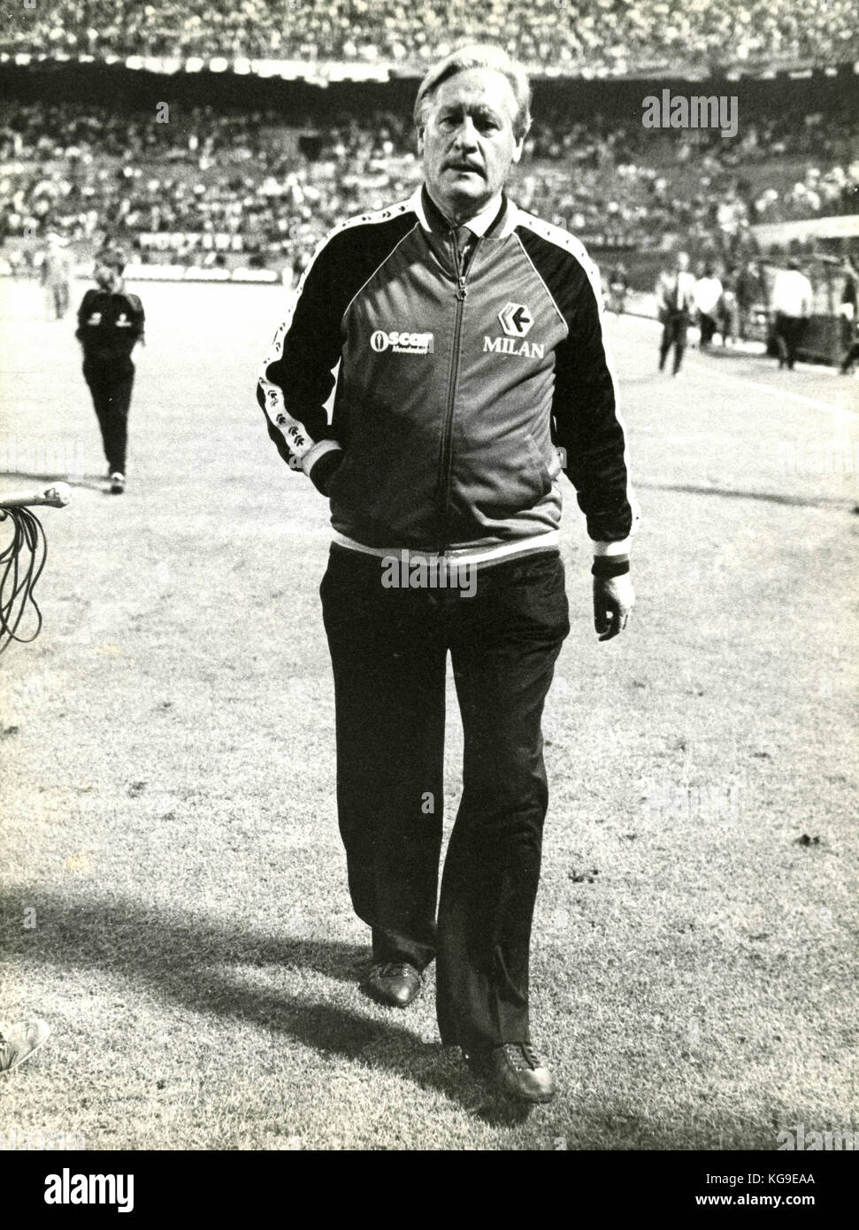 Jugador y entrenador de fútbol sueco Nils Liedholm Foto de stock