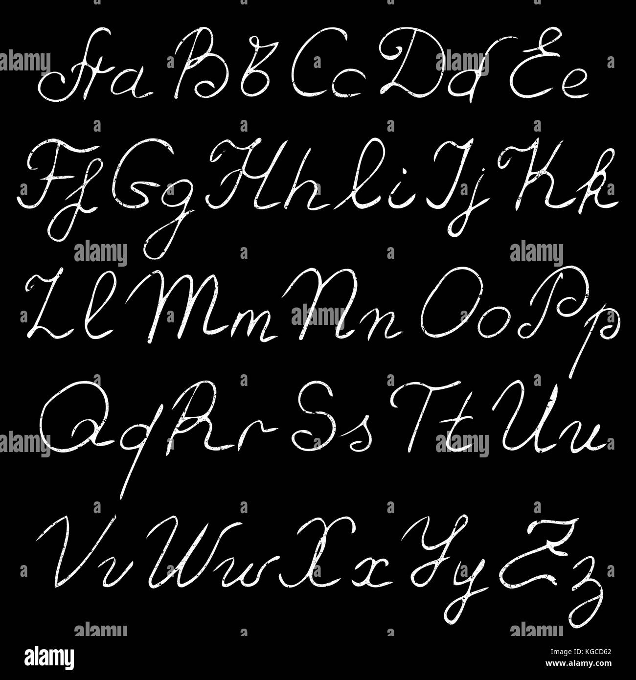 Vector mano real alfabeto, letras en mayúsculas y minúsculas Imagen Vector  de stock - Alamy