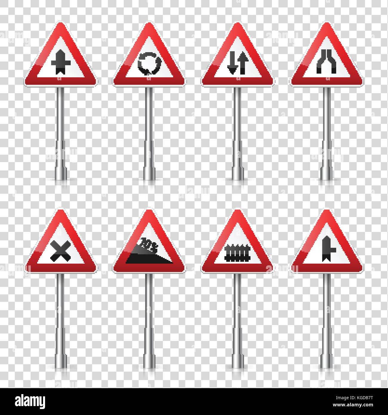 Las señales de la carretera colección aislado sobre fondo transparente