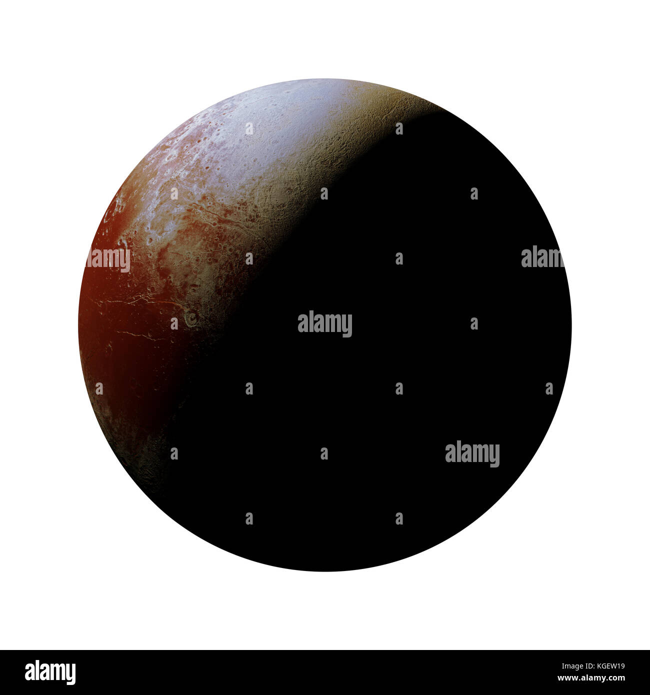 Planeta enano Plutón aislado sobre fondo blanco, los elementos de esta  imagen están amuebladas por la NASA Fotografía de stock - Alamy