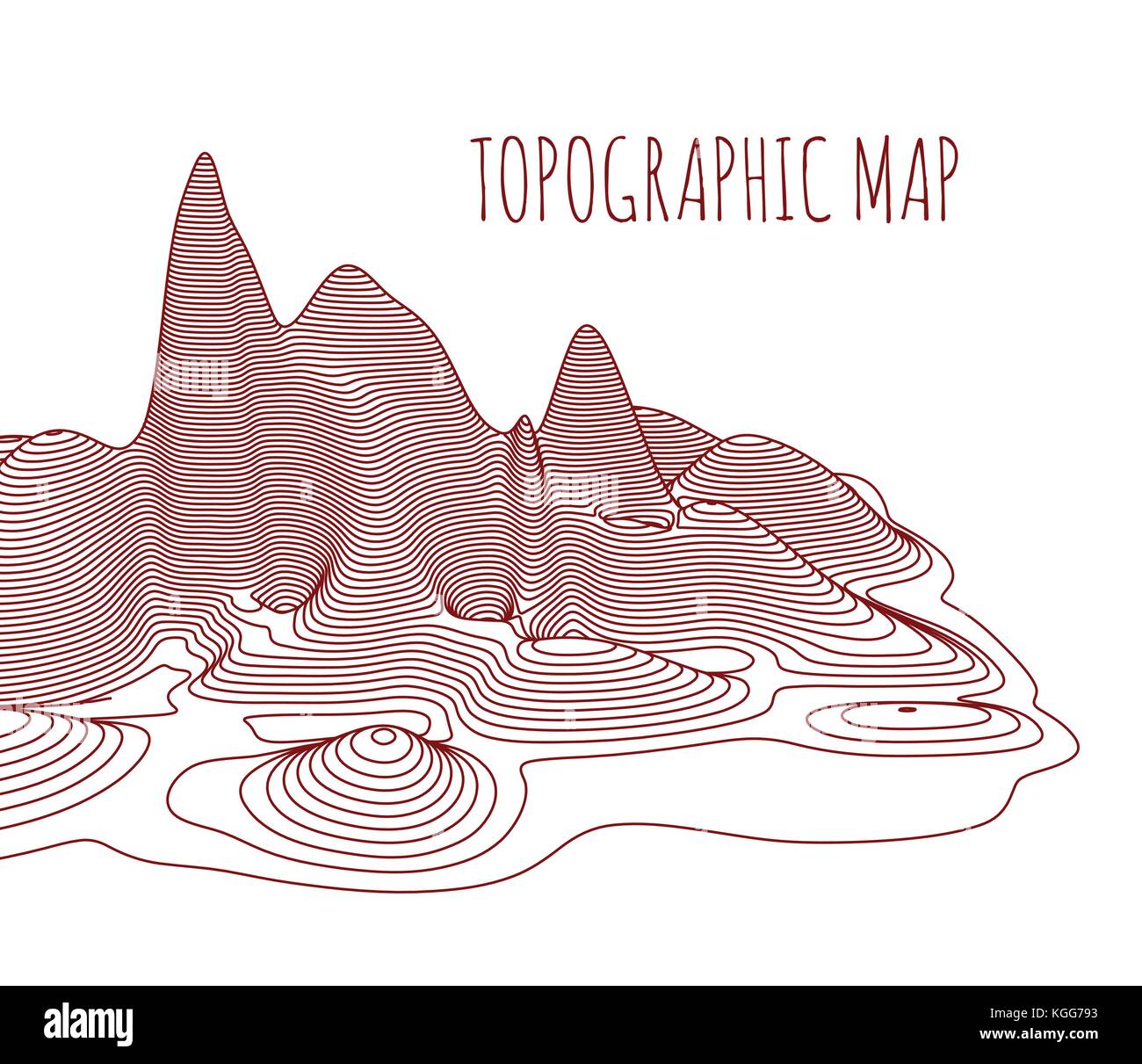 Mapa topográfico de la localidad, ilustración vectorial Ilustración del Vector