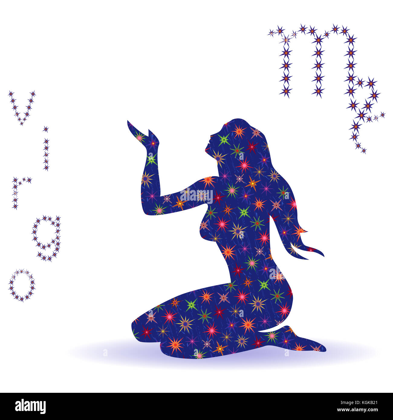 Signo Zodiacal Virgo Galeria De Simbolos Dibujados A Mano Con Estrellas Estilizado Aislado En El Fondo Blanco Fotografia De Stock Alamy