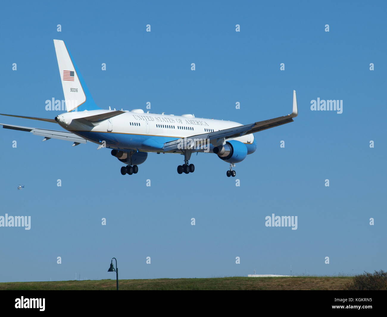 La misión especial de aire 90016: como Air Force One con el presidente trump en Foto de stock
