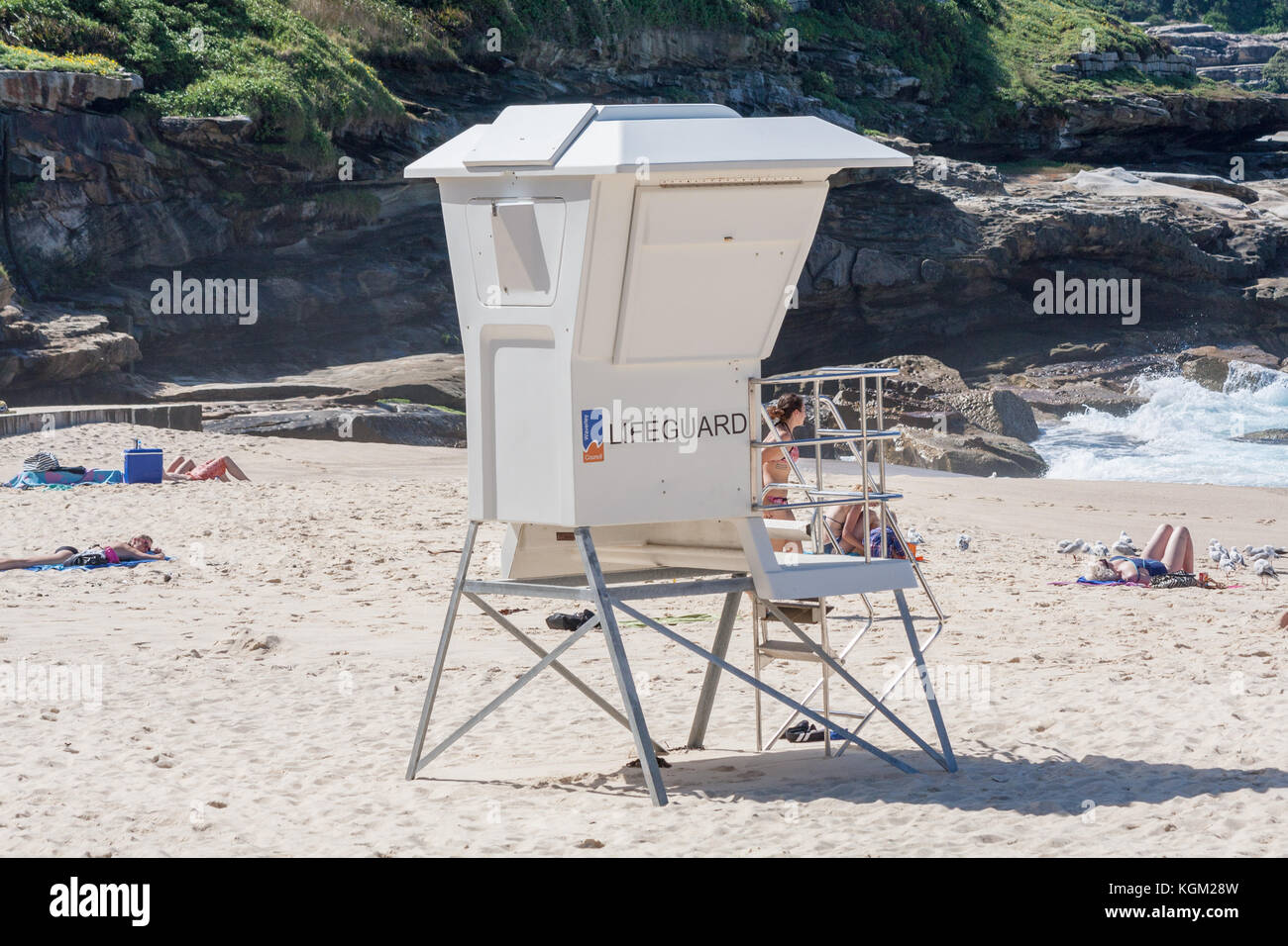 Estación de vigilante de la playa de Bronte beach, Sydney, NSW, New South Wales, Australia Foto de stock