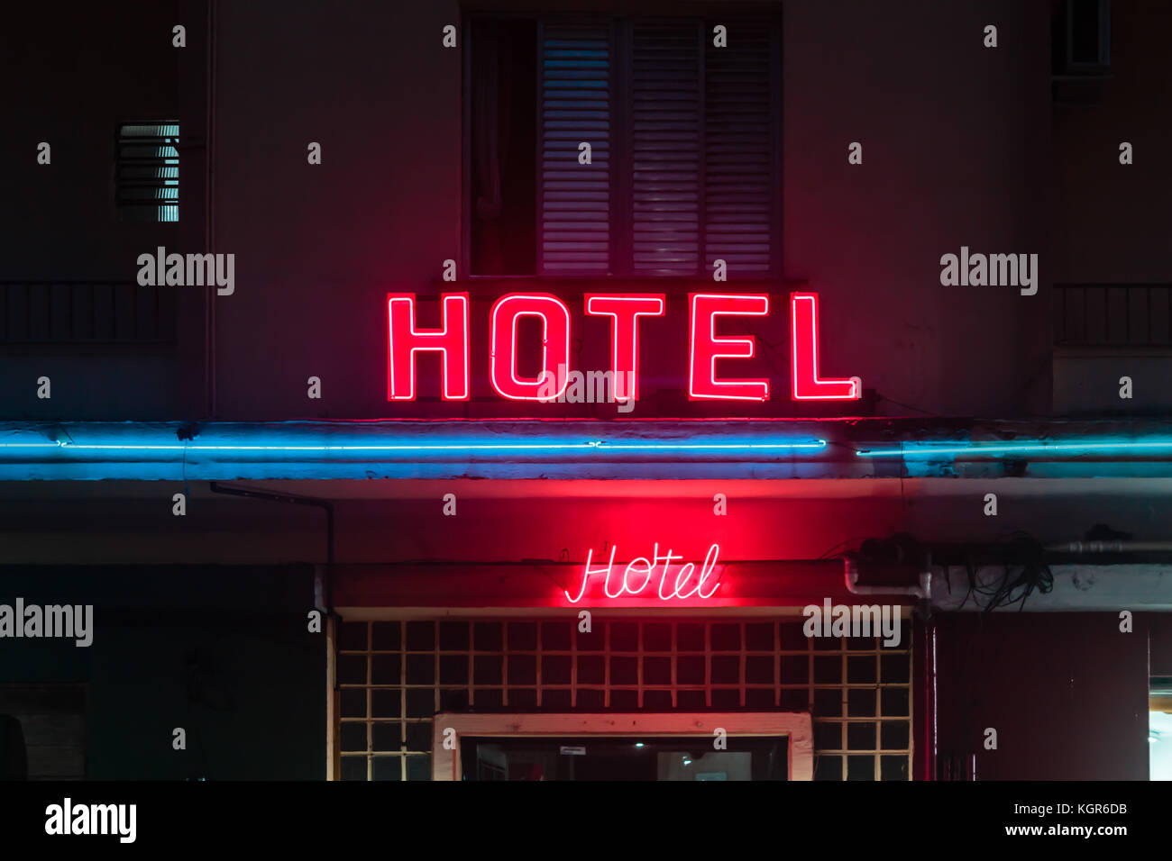 Foto del cartel del hotel cerca de la Avenida Paulista, en Sao Paulo, Brasil. Foto de stock
