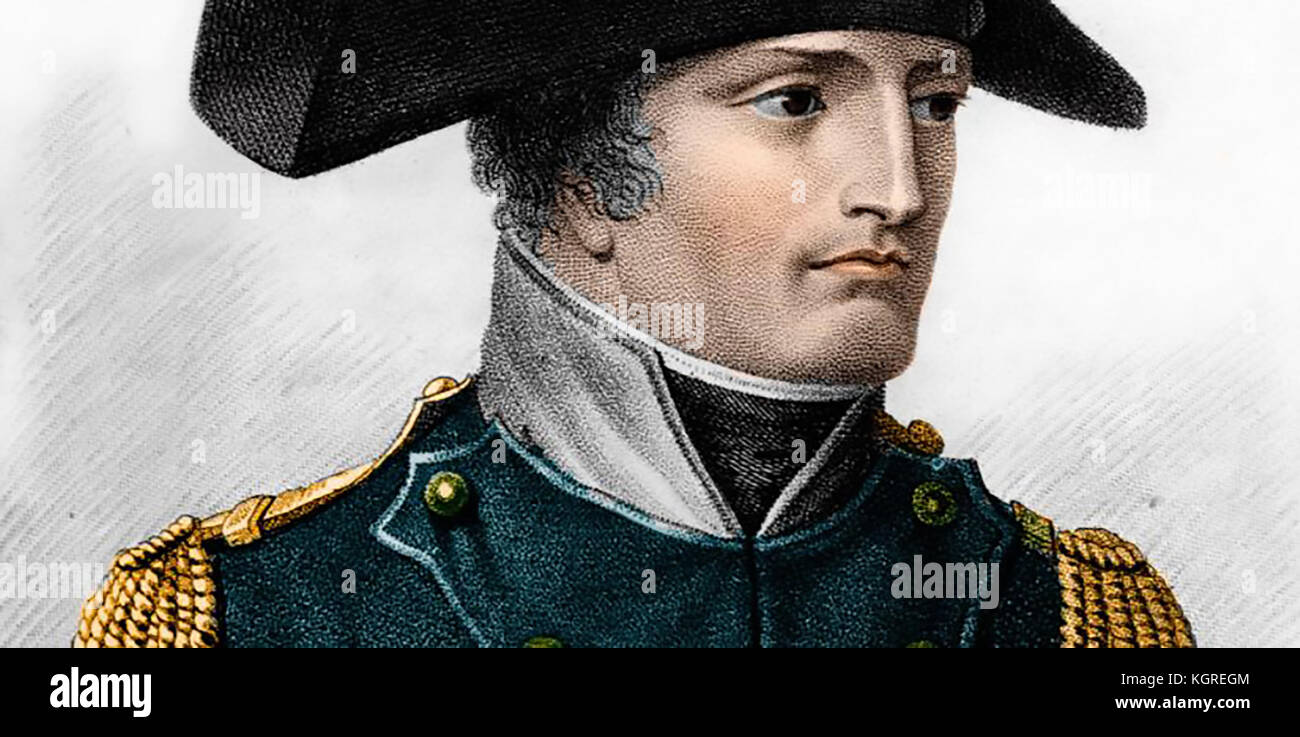 Napoleón BONAPARTE (1769-1821) estadista francés y comandante militar en un grabado alrededor de 1795 Foto de stock
