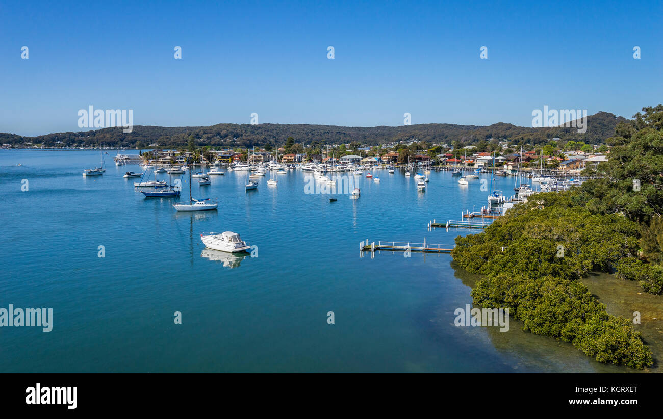 Australia, Nueva Gales del Sur, de la Costa Central, vista de agua de Brisbane y Booker Bay Foto de stock