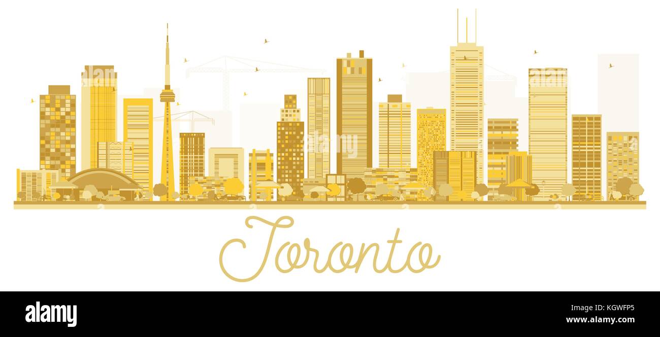 Toronto, Canadá la ciudad golden silueta. ilustración vectorial. concepto de viajes de negocios. Ilustración del Vector