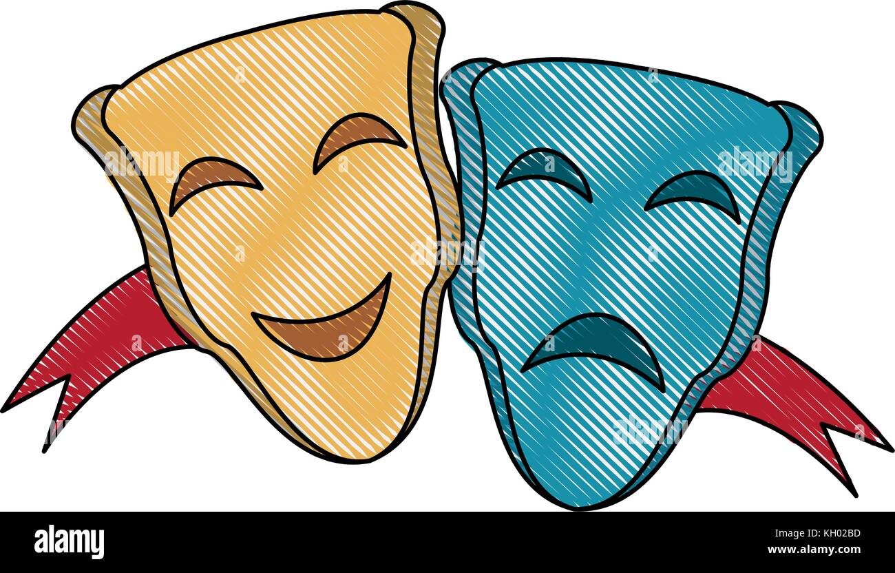 Símbolo de máscaras de teatro Imagen Vector de stock - Alamy