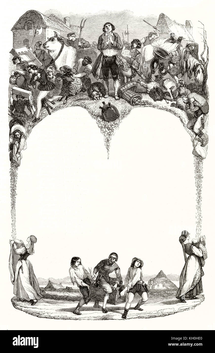 Grabado antiguo la reproducción de antigüedades Página vignette. Por autor no identificado, publ. en el Magasin pintoresco, París, 1847 Foto de stock