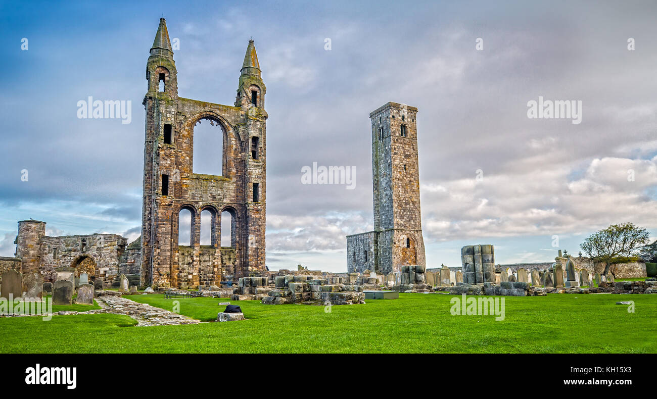St Andrews Cathedral en St Andrews, Escocia Foto de stock