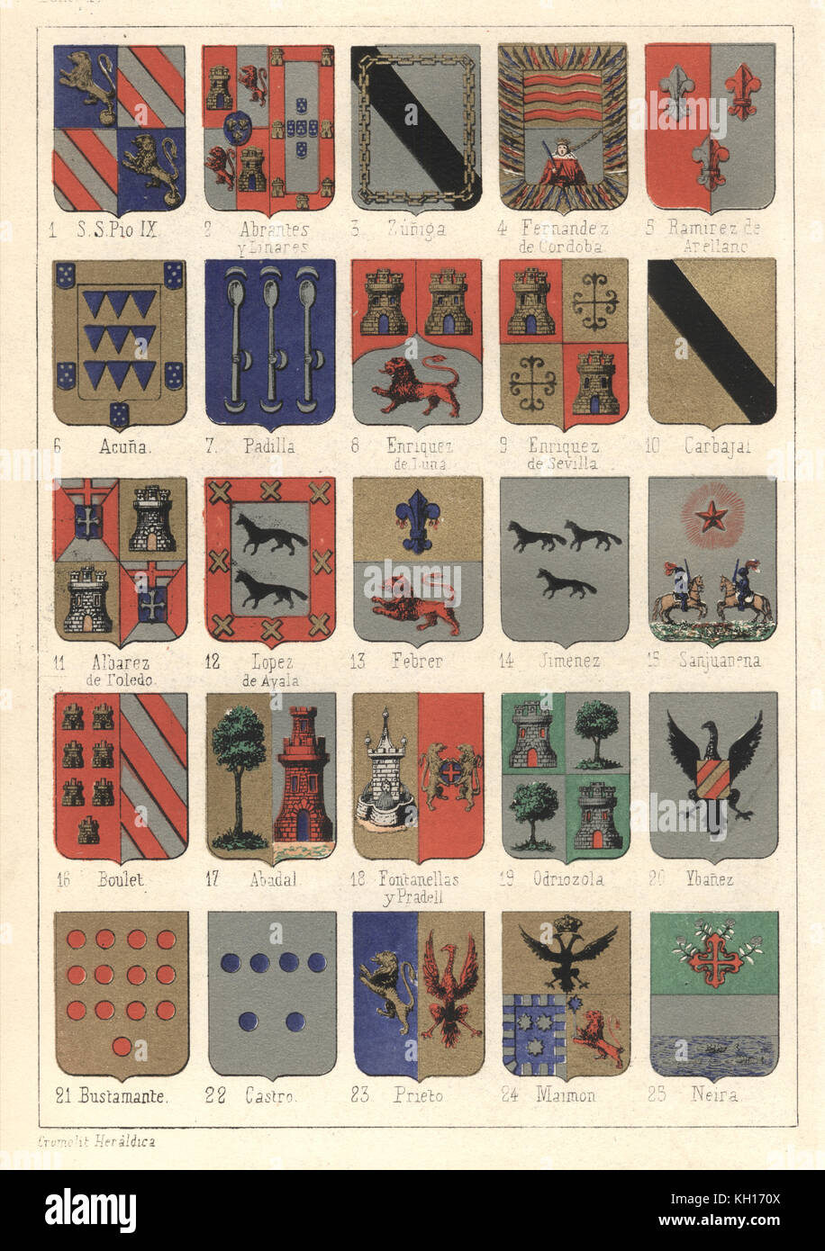 Escudos De Espa a Nobiliario De Los Reinos Y Senorios De Espa a 1857 