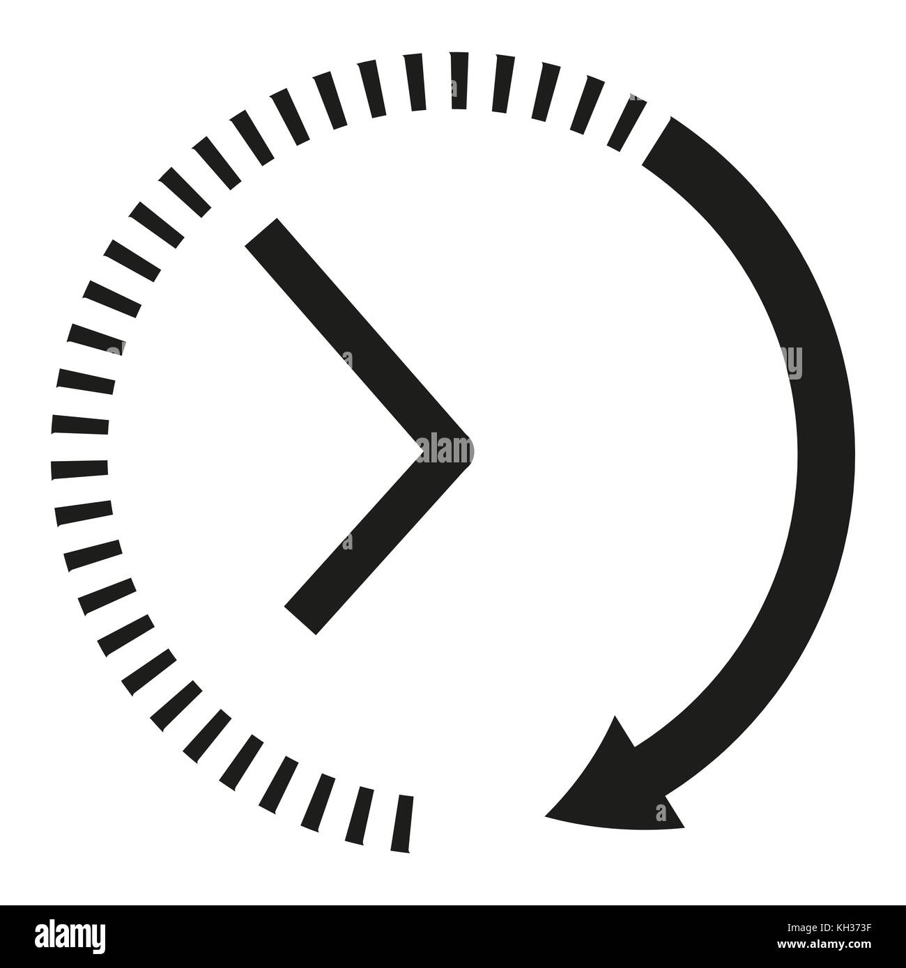 Icono de reloj. flechas reloj blanco y negro Ilustración del Vector