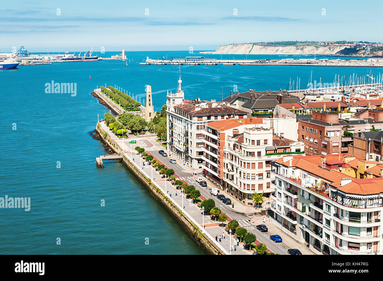 Vista aérea del puerto de Getxo Foto de stock