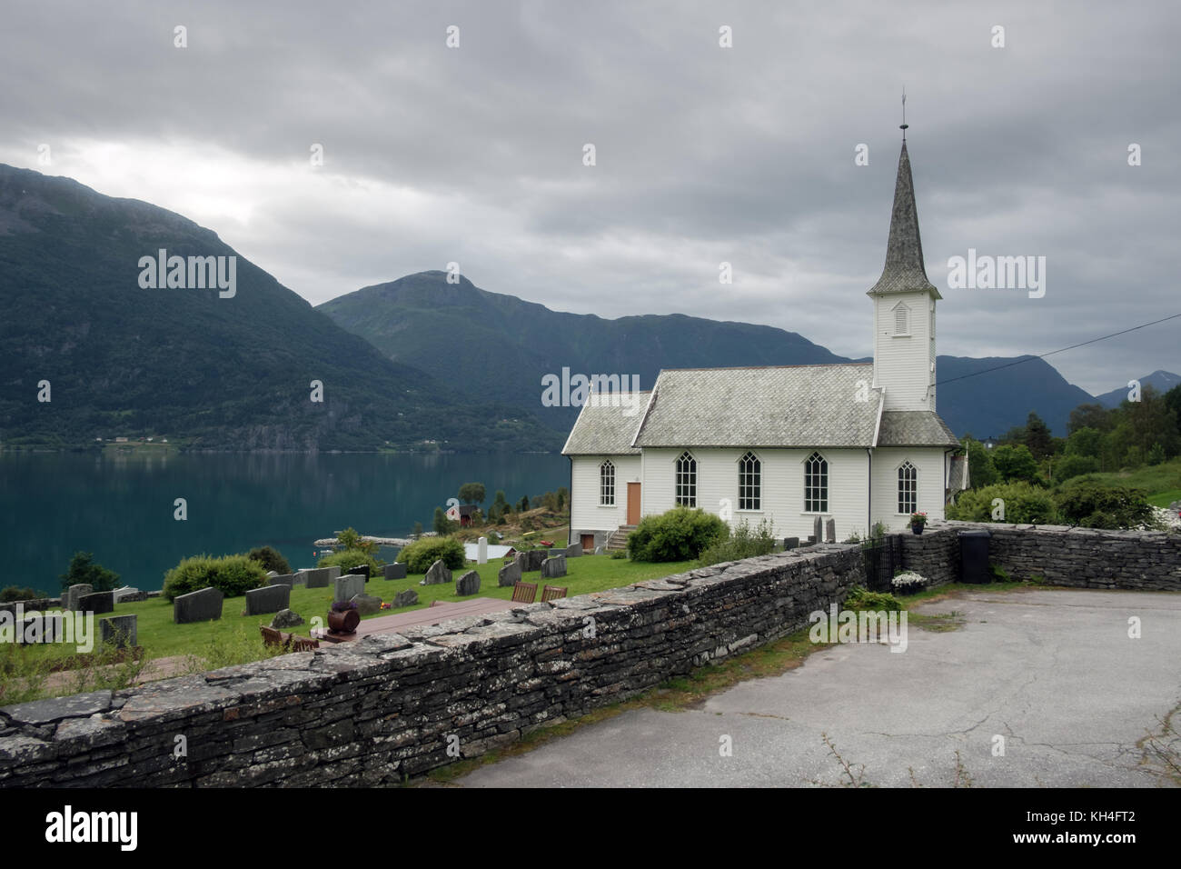 Típica iglesia el cristianismo en Noruega Foto de stock