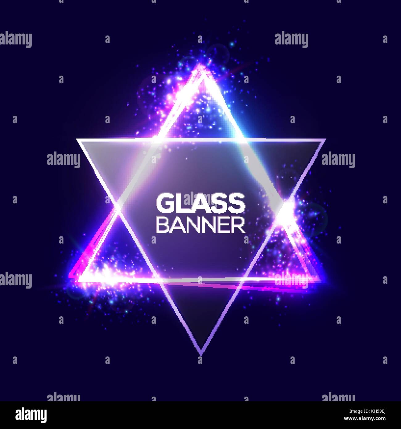 La Estrella De David Senal De Neon Triangle Banner Con Placa De