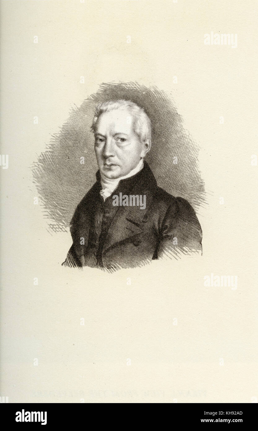 Adalbert Gyrowetz - retrato de litografía por Joseph Kriehuber, 1828. (Checo) bohemio compositor de la ópera imperial de Viena. También conocido como Vojtech Matyáš Jírovec. 1963 - 1850. Conexión de Chopin. Foto de stock