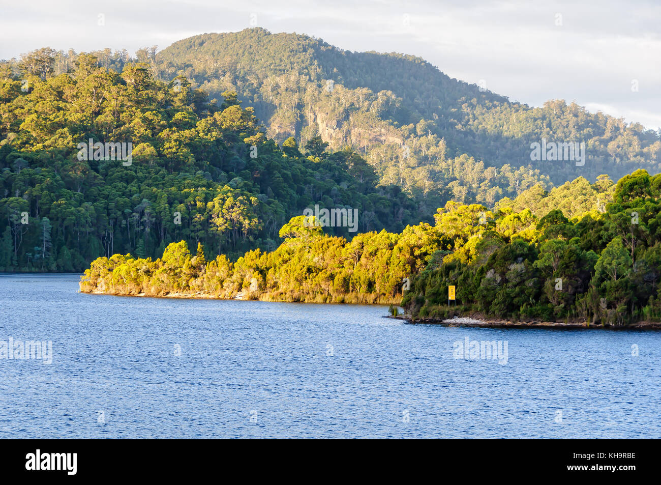 Lago rosebery es un depósito hecho por el hombre en la región de la costa oeste de Tasmania, Australia Foto de stock