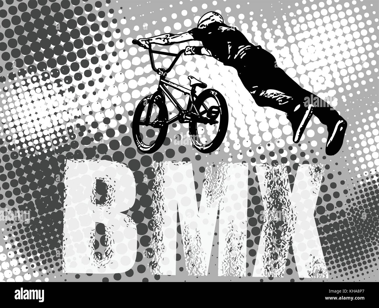 Stunt ciclista de BMX en el vector de fondo abstracto - Ilustración del Vector