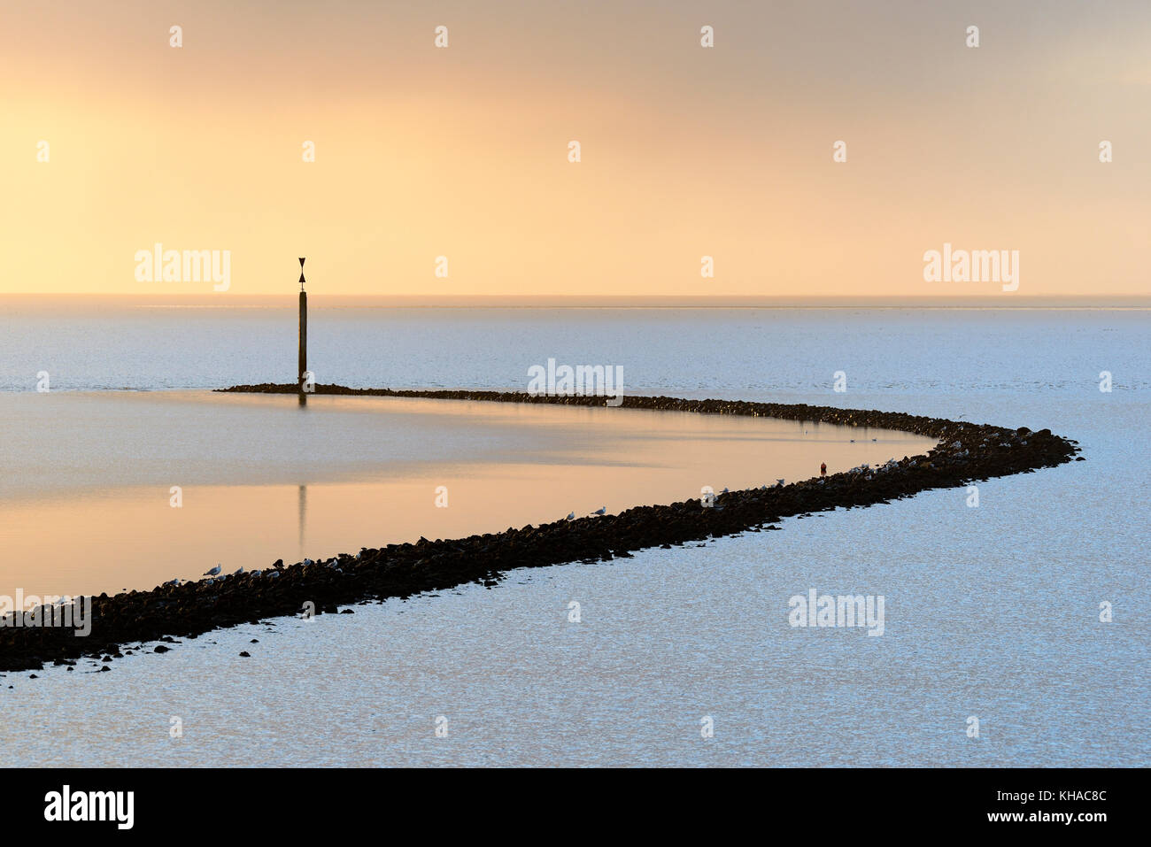 Steinbuhne an der nordsee, norddeich, Baja Sajonia, Alemania Foto de stock