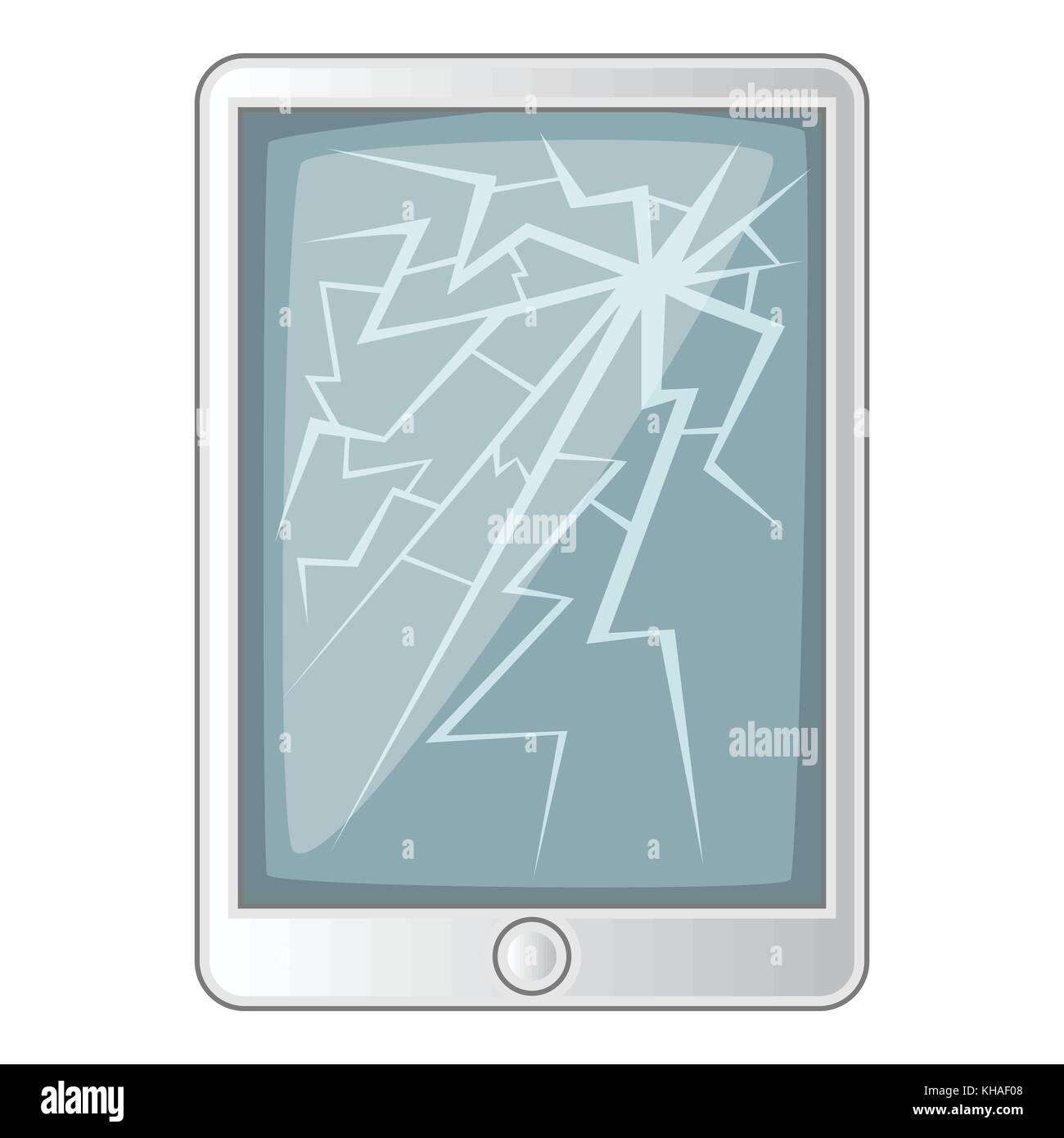 Tablet con pantalla rota, el icono de estilo de dibujos animados Imagen  Vector de stock - Alamy