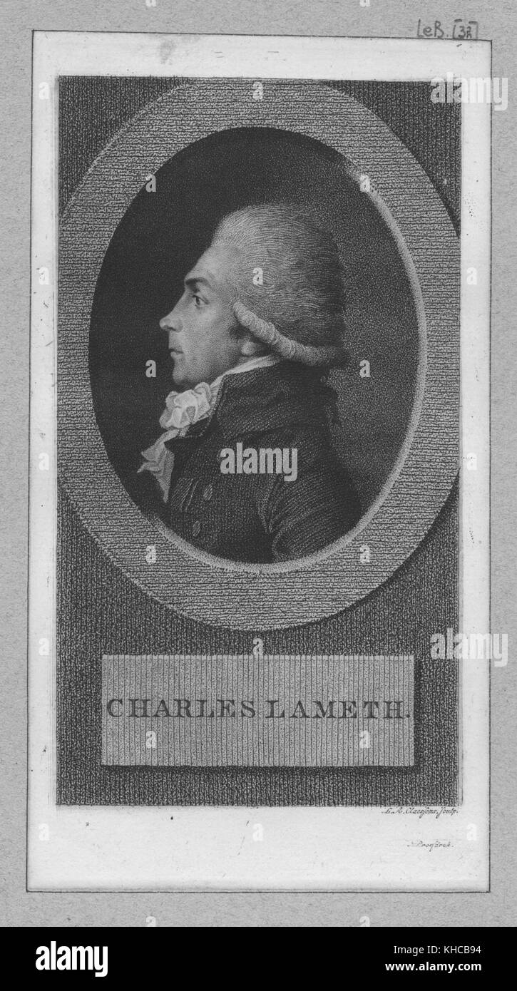 Retrato de perfil de Carlos malo francois de lameth, político francés y soldado, 1850. A partir de la biblioteca pública de Nueva York. Foto de stock